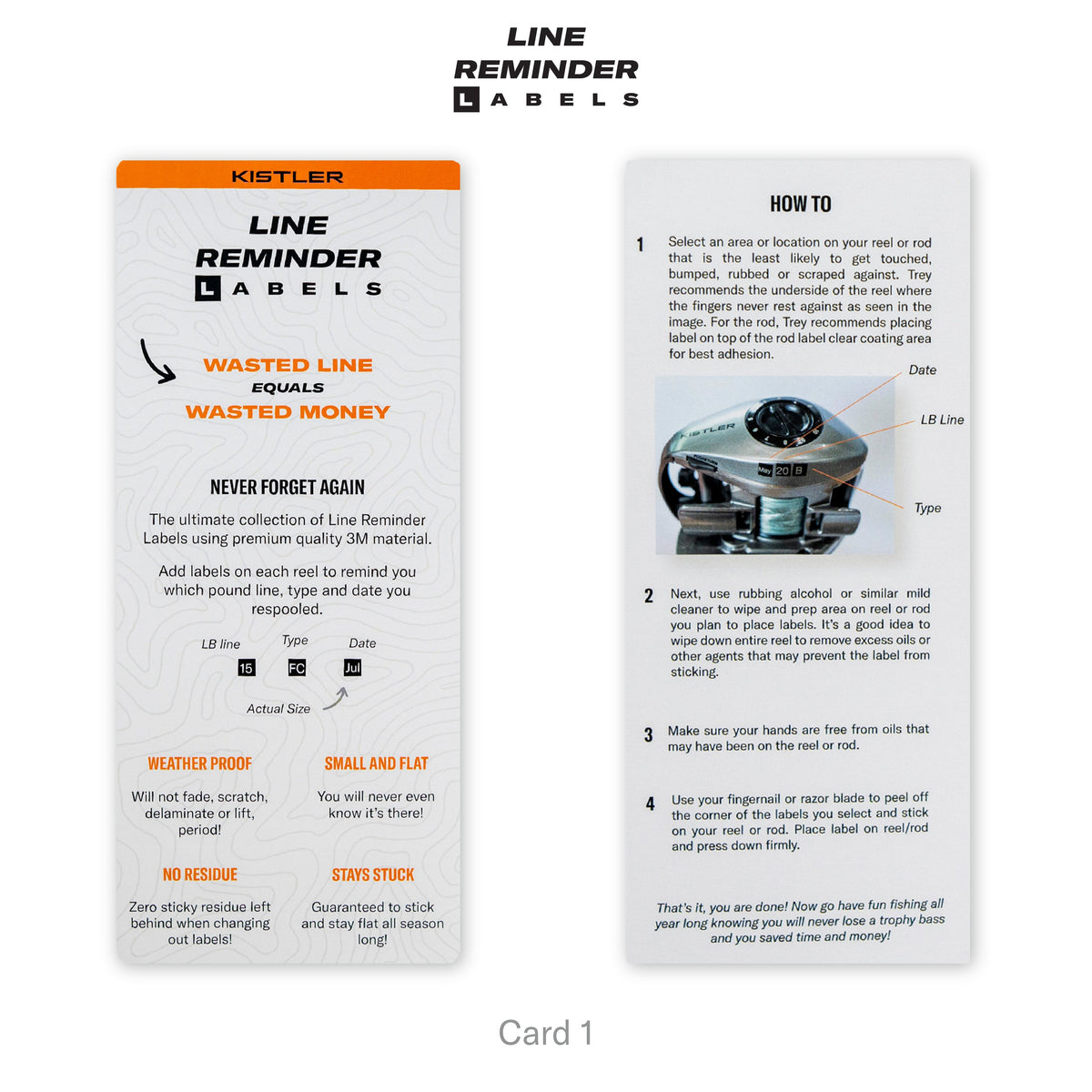 Kistler Rods Line Reminder Labels