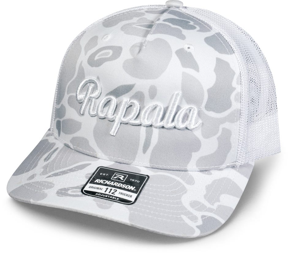 Rapala White Camo Hat with White Logo