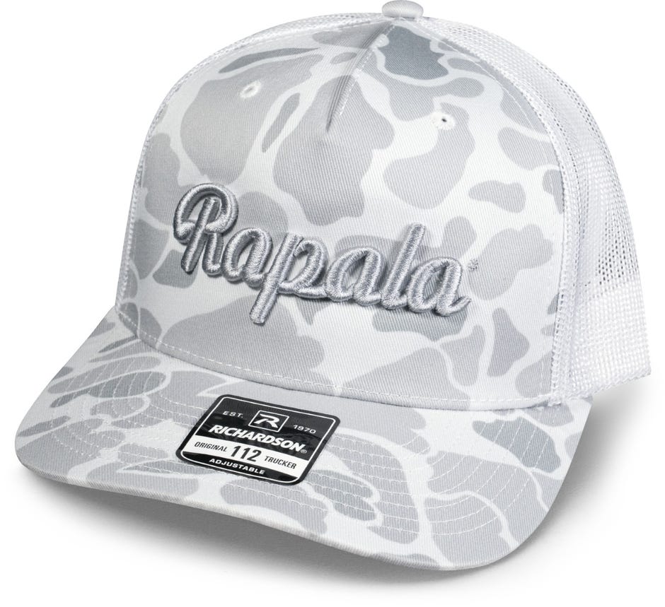 Rapala White Camo Hat with Gray Logo