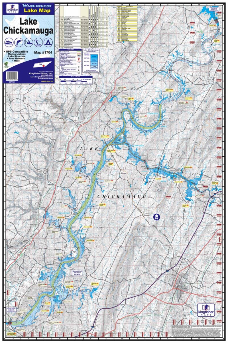 Kingfisher Waterproof Lake Map