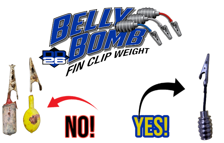 DD26 Fishing Belly Bomb Fin Clip Weights