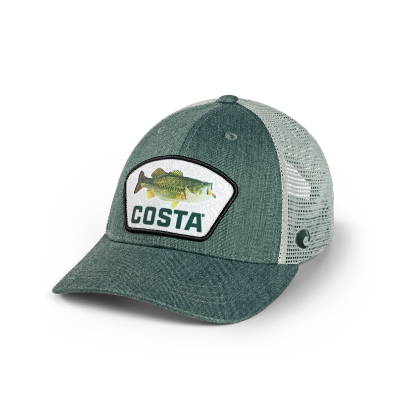 Costa Xl Trucker Hat Patch Bass Green Heather