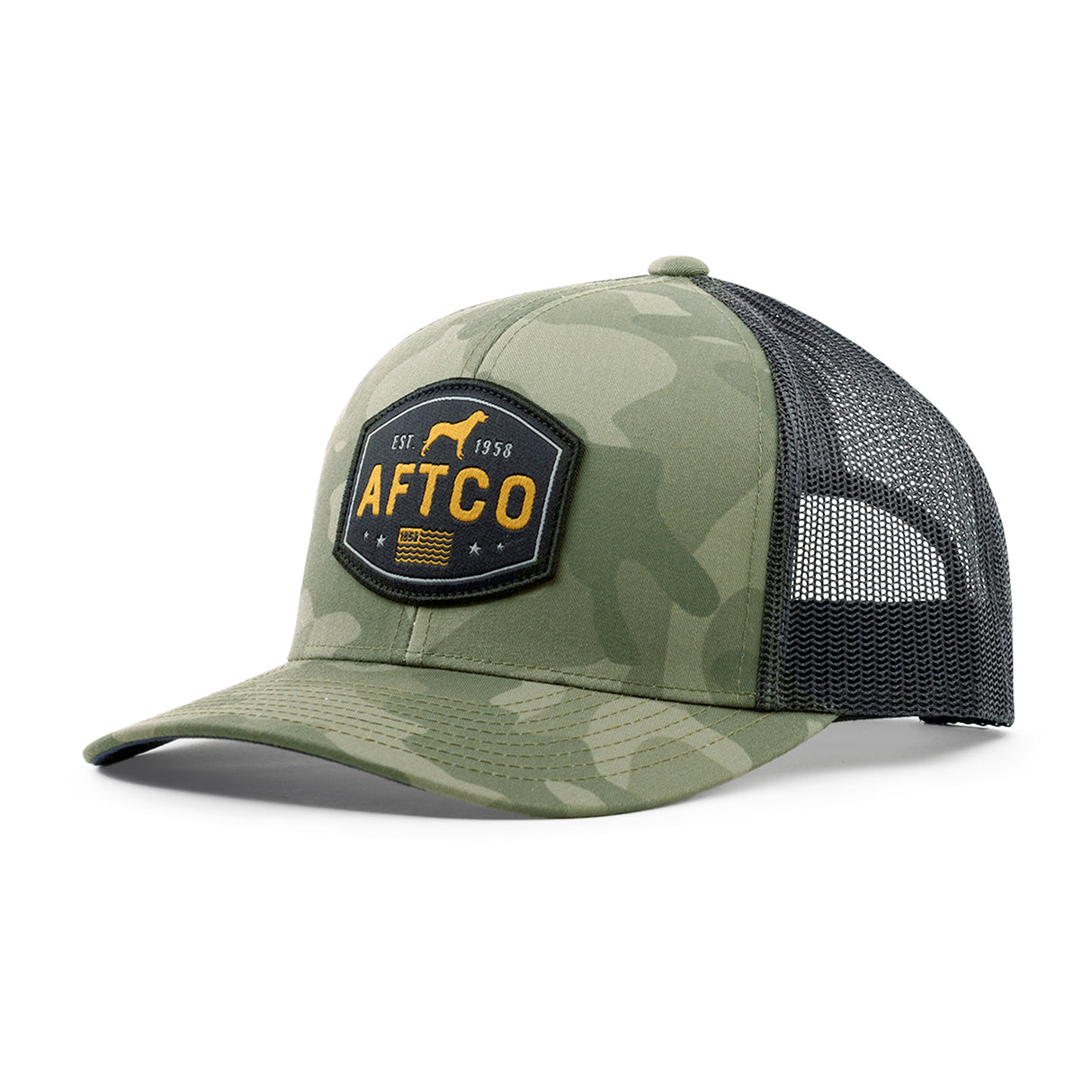 AFTCO Best Friend Trucker Hat Green OG Camo