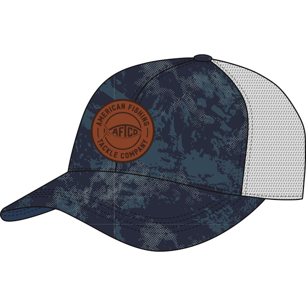 AFTCO Classico Leather Patch Trucker Hat