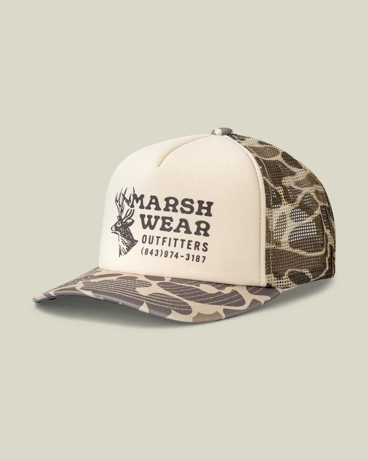 Marsh Wear Outfitter Snapback Hat - Khaki Mallard Camo