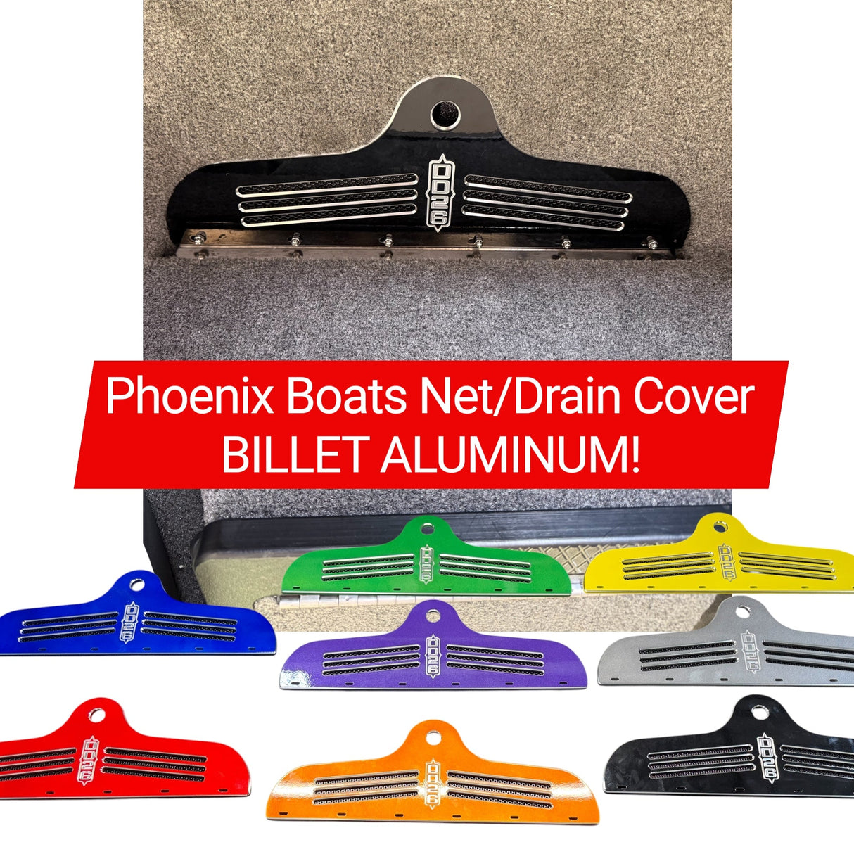 DD26 Fishing Billet Aluminum Drain/Net Cover for Phoenix Boats