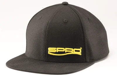 SPRO Flatbill Hat Black Yellow Logo