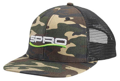 SPRO Trucker Hat Camo/Black White Logo