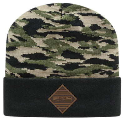 SPRO Camo Beanie with Leather Patch
