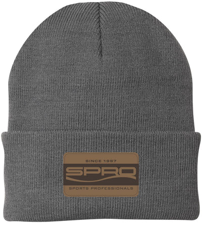 SPRO Gray Beanie With Leather Patch