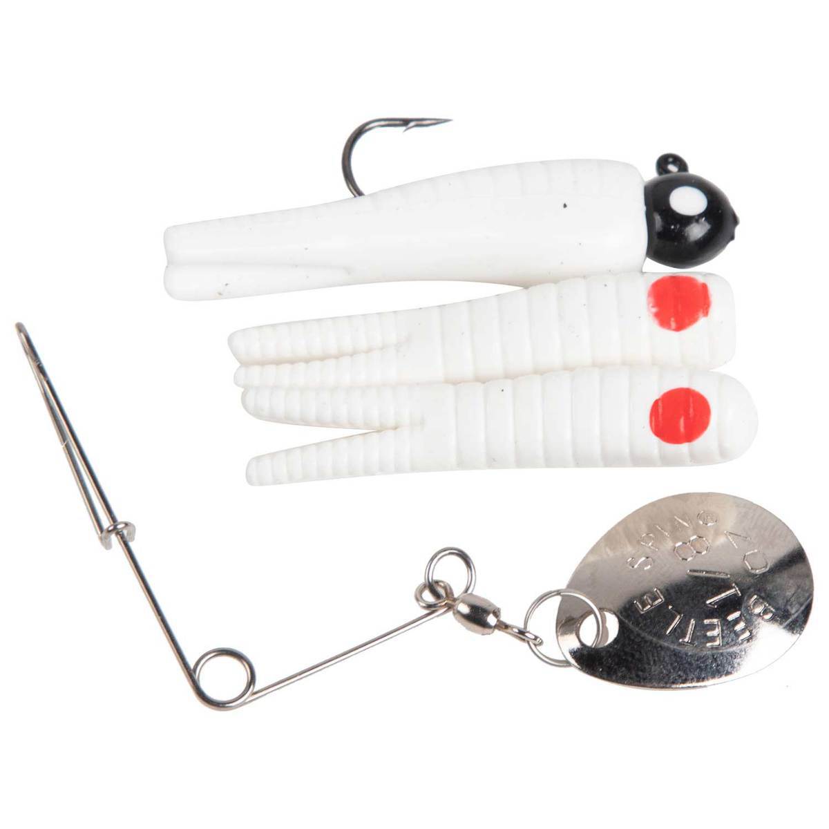 beetle spin fishing lure Johnson Johnson Johnson White and Red Dot